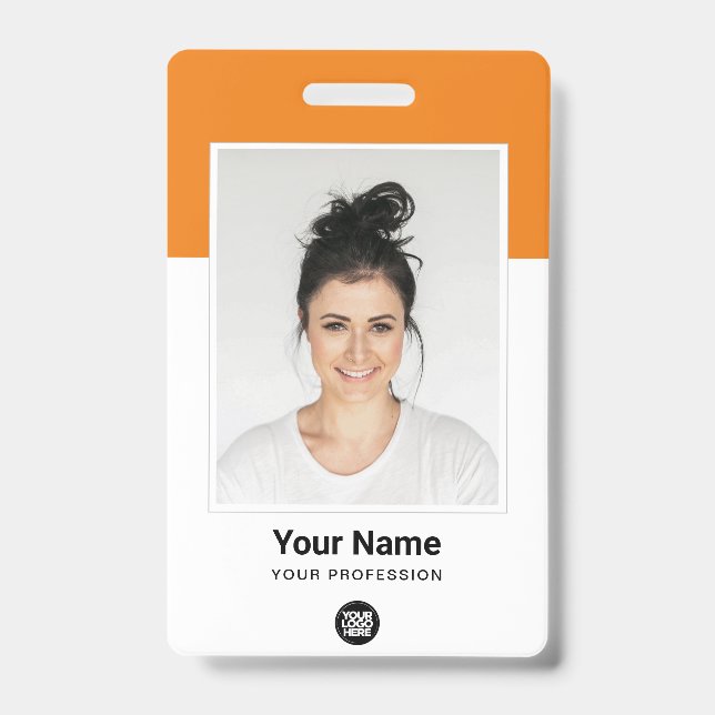 Crachá de Funcionário Personalizado com Foto, Códi (Frente)