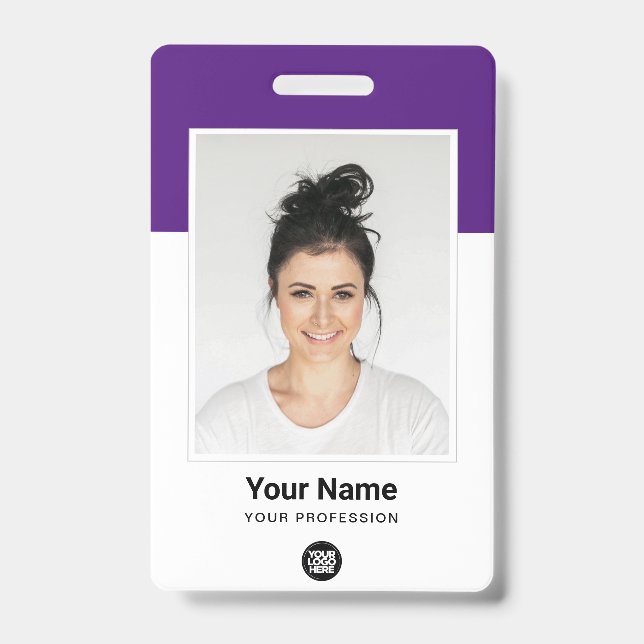 Crachá de Funcionário Personalizado com Foto, Códi (Frente)