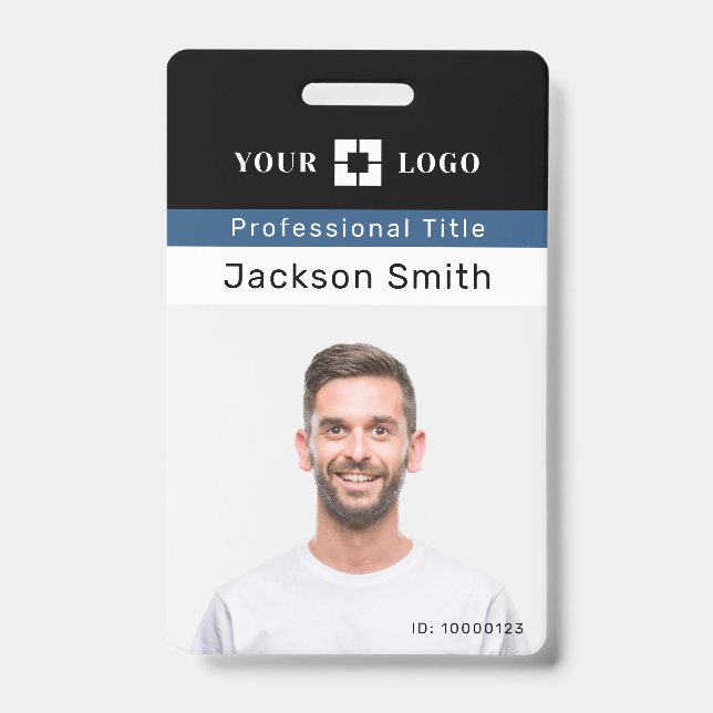 Crachá de funcionário personalizado com foto e nom (Frente)