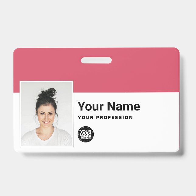 Crachá de Funcionário Personalizado - Foto, Código (Frente)