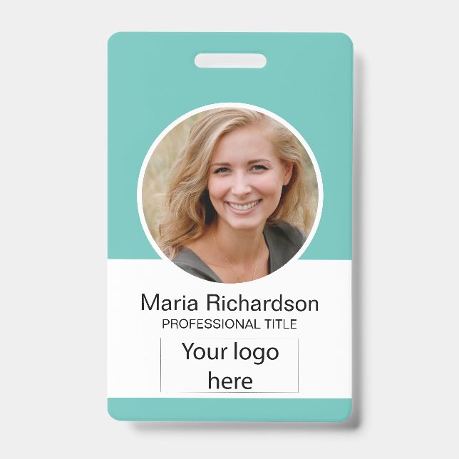 Crachá de Funcionário Personalizado, Foto, Código  (Frente)