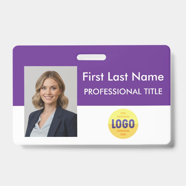 Crachá de Funcionário Personalizado - Foto, Código (Frente)