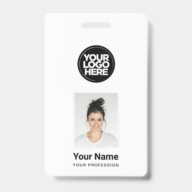 Crachá de Funcionário Personalizado - Foto, Código (Frente)