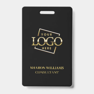 Crachá de Funcionário Preto com Logotipo Empresari