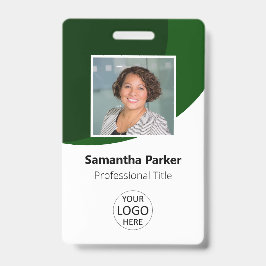 Crachá de Funcionário Verde Personalizado - Foto, 