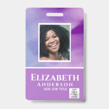 Crachá de Funcionário VIP com ID e Foto Abstratos 