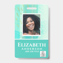 Crachá de Funcionário VIP com ID Foto Abstratos Aq