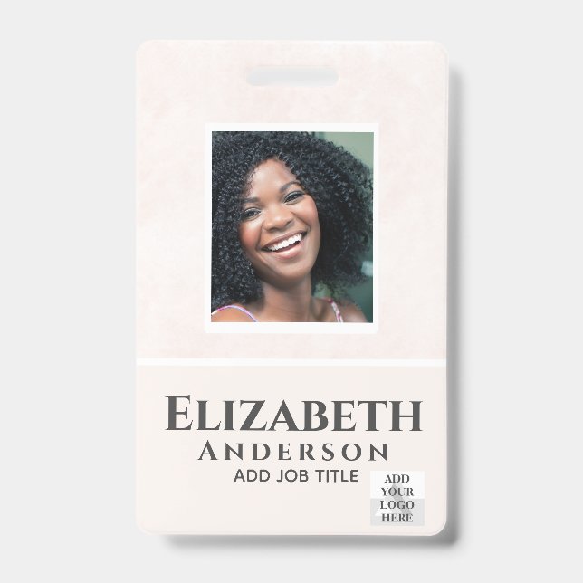 Crachá de Funcionário VIP com ID Foto Abstratos em (Frente)