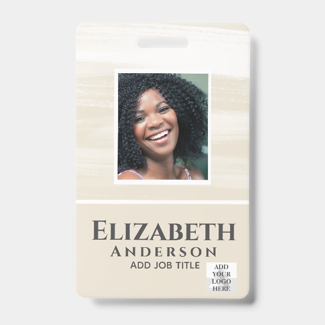 Crachá de Funcionário VIP com ID para Foto Abstrat (Frente)