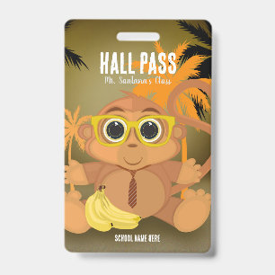 Crachá de Hall Pass do Macaco Nerd