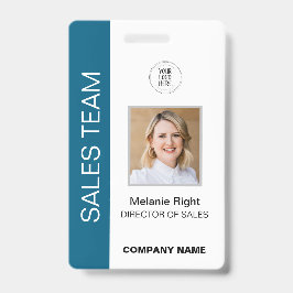 Crachá de ID Azul Moderno