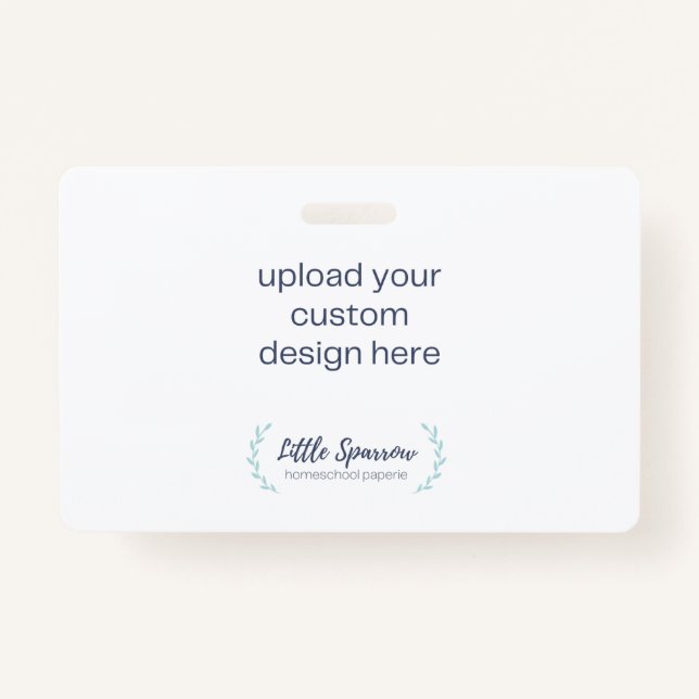 CRACHÁ de ID - Carregue seu próprio Design na hori (Frente)