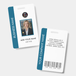 Crachá de ID com Código de Barras e Logotipo Empre