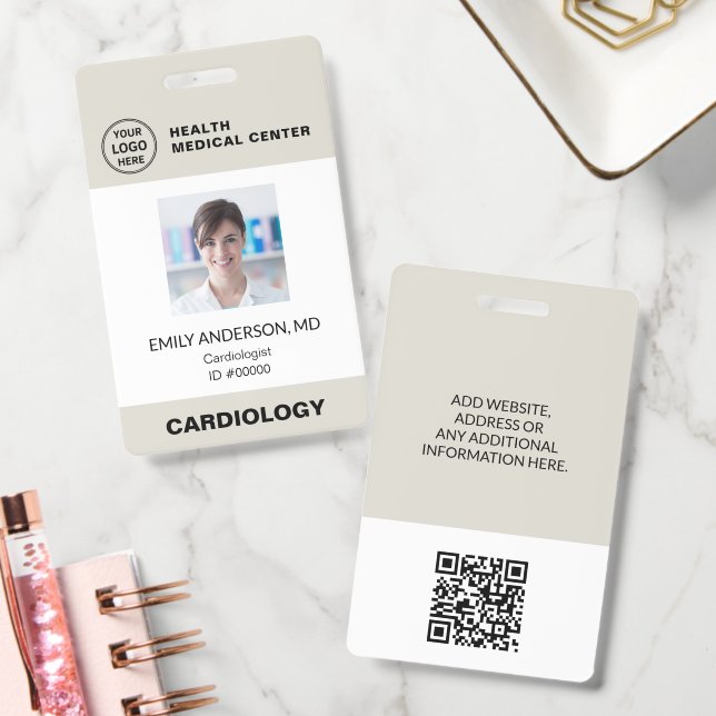 Crachá de ID com Código QR para Funcionários do Ho (Escritório)