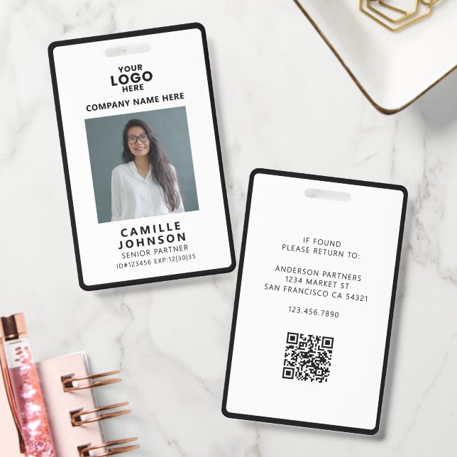 Crachá de ID com Código QR Personalizado para Func (Escritório)