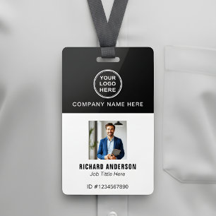 Crachá de ID com Foto, Nome e Código QR de Funcion