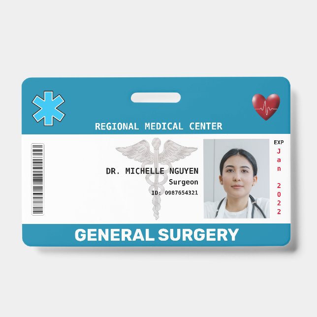 Crachá de ID com Foto Personalizada do Funcionário (Frente)