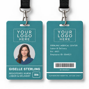 Crachá de ID com Logotipo e Código de Barras para