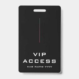 Crachá de ID de acesso VIP preto e branco