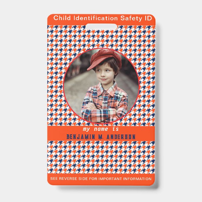 Crachá de ID de beisebol infantil personalizado co (Frente)