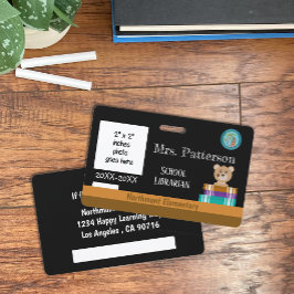 Crachá de ID de Bibliotecas Escolares com Seal Dis