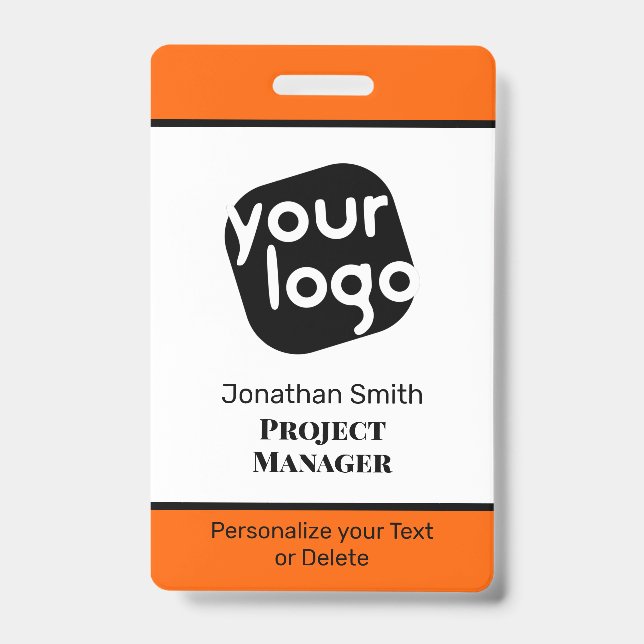 Crachá de ID de Conferência Personalizada Mínima M (Frente)