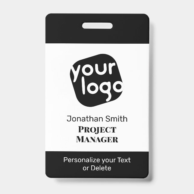 Crachá de ID de Conferência Personalizada Mínima M (Frente)