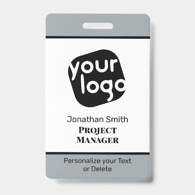 Crachá de ID de Conferência Personalizada Mínima M (Frente)