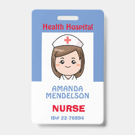 Crachá de ID de Enfermeira personalizado bonito e 