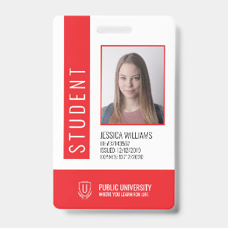 Crachá de ID de Estudante da Universidade de Moder