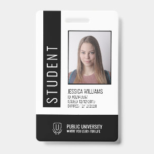 Crachá de ID de Estudante da Universidade de Moder
