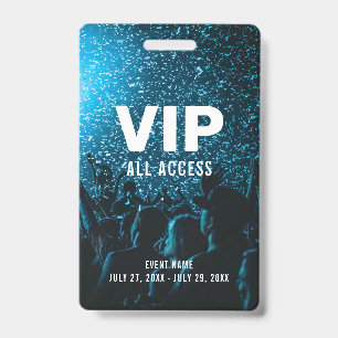 Crachá de ID de Evento com Acesso Total VIP de Fot