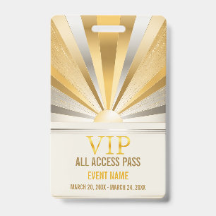 Crachá de ID de Evento de Passagem de Acesso VIP