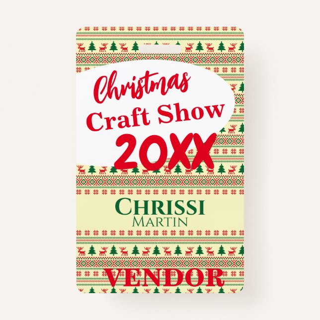 Crachá de ID de Fornecedor de Evento de Feriado Pe (Frente)