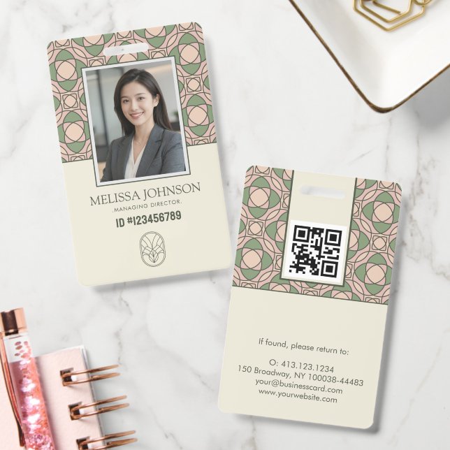 Crachá de ID de Foto Botânica Rosa Salgueiro Moder (Escritório)