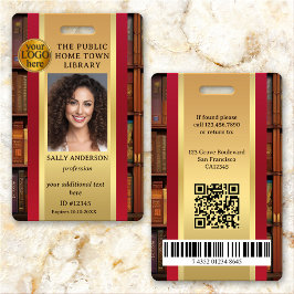 Crachá de ID de Foto do Funcionário de Livros de B