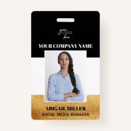 Crachá de ID de foto do logotipo do nome do funcio