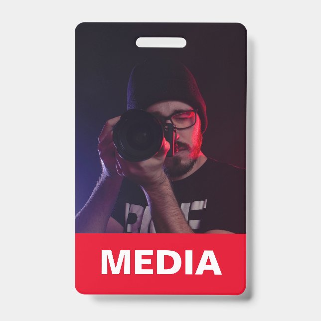Crachá de ID de Foto do Media All Access Pass (Frente)