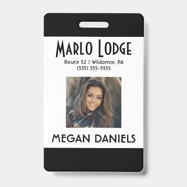 Crachá de ID de Foto Personalizado do Funcionário  (Frente)