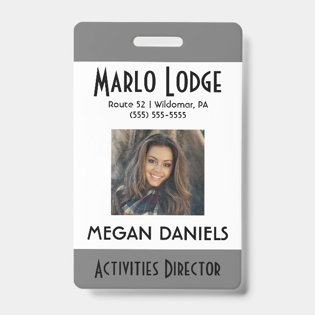 Crachá de ID de Foto Personalizado do Funcionário  (Frente)