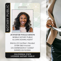 Crachá de ID de Foto Personalizado para Notário Pú