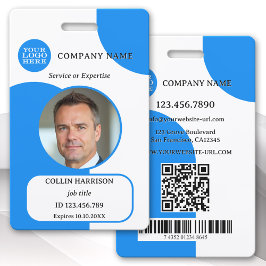 Crachá de ID de foto retrô branco-preto