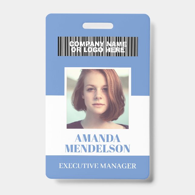 Crachá de ID de foto vertical personalizado (Frente)