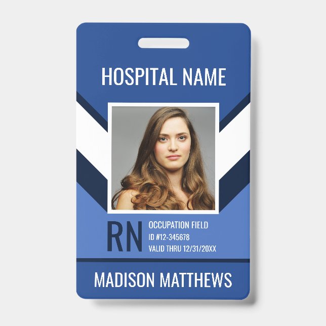 Crachá de ID de Fotografia de Funcionário Médico P (Frente)