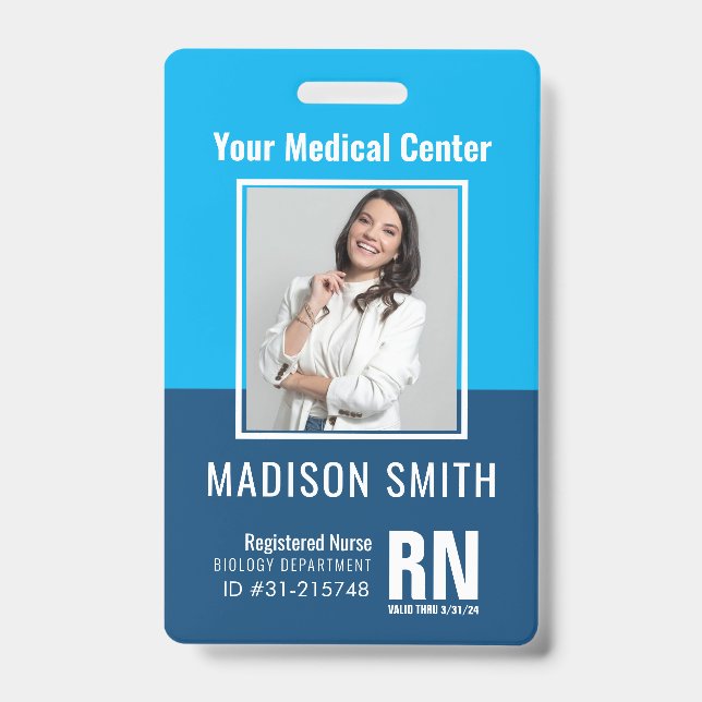 Crachá de ID de Fotografia de Funcionário Médico P (Frente)