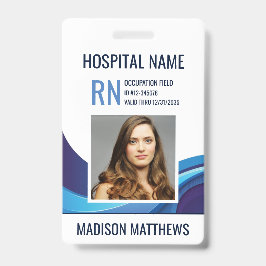 Crachá de ID de Fotografia de Funcionário Médico P