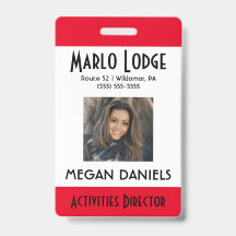 Crachá de ID de Fotografia de Funcionário Personal