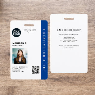 Crachá de ID de Funcionário com Código QR Personal