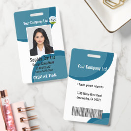 Crachá de ID de Funcionário com Nome de Foto Perso