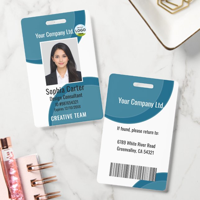 Crachá de ID de Funcionário com Nome de Foto Perso (Escritório)